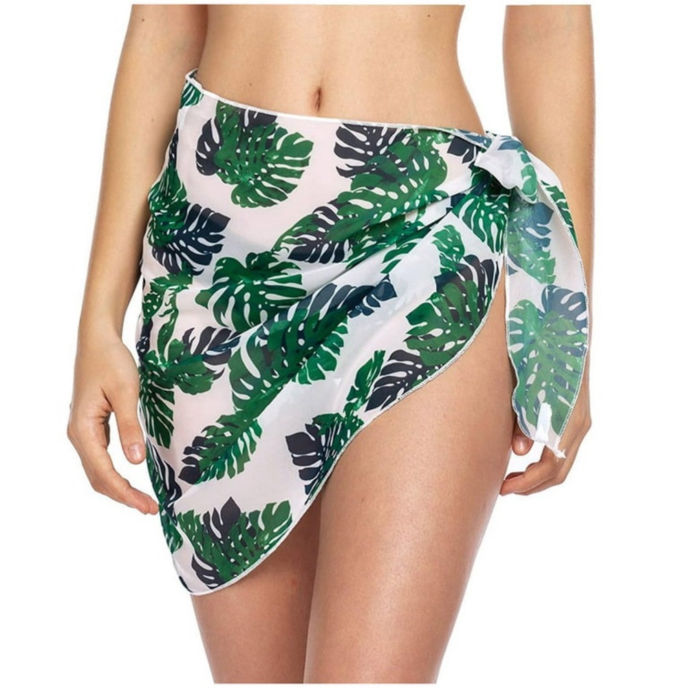 Chalier Women Short Sarongs Beach Wrap Sheer Bikini Wraps Chiffon Swim Cover Up